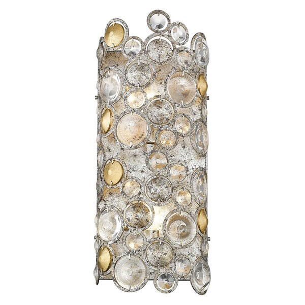 Vitozzi 2-Light Antique Silver Leaf Sconce